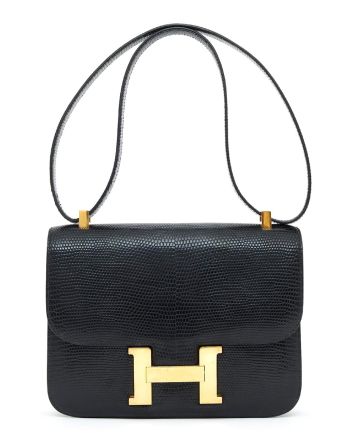 Hermes Constance Mini Lizard Skin Black